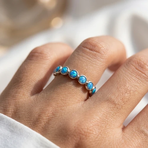 R4830 - OP - Opal Eternity Stacking Ring