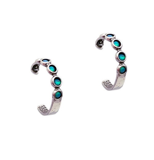 E4912A - Opal Half Hoop Earrings