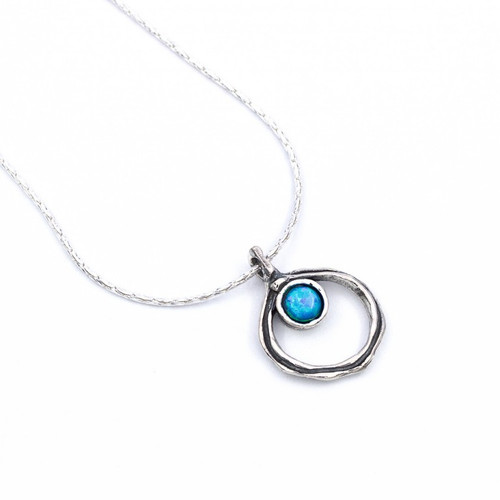 ASN2233 - OP- Pretty small pendant  with blue Opal