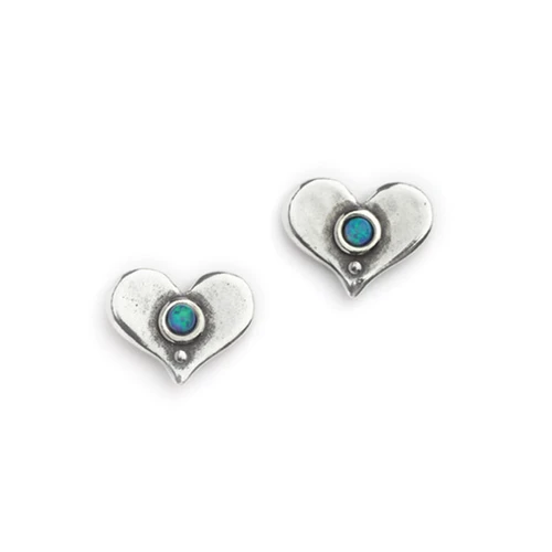 ASE104 - Love heart studs with Opal