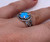 R01795 - Beautiful design silver ring with large round Opal.