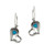 E4086 - Open heart earrings with Opal heart. 