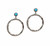 E9575 - Large Hoop Earrings, 925 Silver Hoops with Opal 