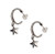 E04231 - Sterling Silver Star Charm Hoop Earrings 