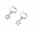 E04229 - Sterling Silver Open Star Charm Hoop Earrings 
