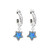 E04263 - Sterling Silver Opal Hoop Earrings. Opal Star hoop.