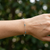 B942 - OP - Blue Opal Bead Sterling Silver Bracelet