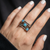 ASR0508 - Silver ring with square Opals 