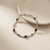 B01480 - GR - Sterling Silver Garnet Floral Bracelet
