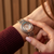 W00013 - Chunky silver watch with Opal accent and pretty details