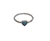 Dainty Blue Opal Heart Sterling Silver Ring (R11717-H)