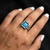 Blue Opal Square Sterling Silver Ring (R4267)