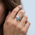 Sterling Silver Blue Opal Heart Charm Ring (R5835)