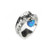 Sterling Silver Blue Opal Heart Charm Ring (R5835)