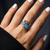 Sterling Silver Blue Opal & Flower Multi-Band Ring (R8285)