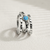 ASR598 - Stacking ring set silver with Opal