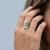 R02068 - Sterling silver ring with cute dangle heart with cubic zirconia