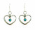 E00842 - Open heart earring hooks with round opal