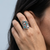 R02351 - Pretty ring with silver leafs and small Opals.