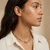 N04259 - GR - Garnet and Sterling Silver Beaded Necklace T-Bar