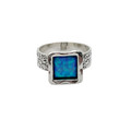 R4267 - 925 Sterling Silver ring with square Opal