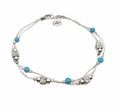 B4387 - Pretty delicate bracelet with Opal and silver beads