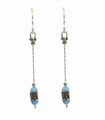 ED66 - Elegant long earrings with Opal and silver beads