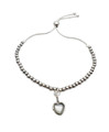 B01481 - Pretty adjustable bracelet with Mother of Pearl heart.