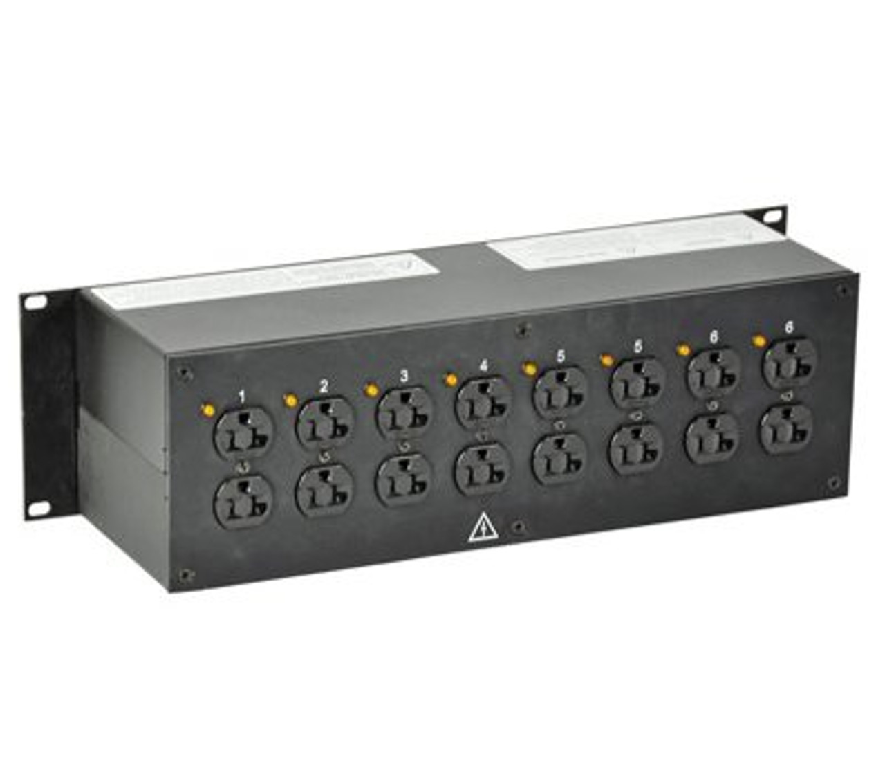 Lex 3RU Rack Mount Power Distribution, 50 Amp California-style locking In/Thru to Duplexes