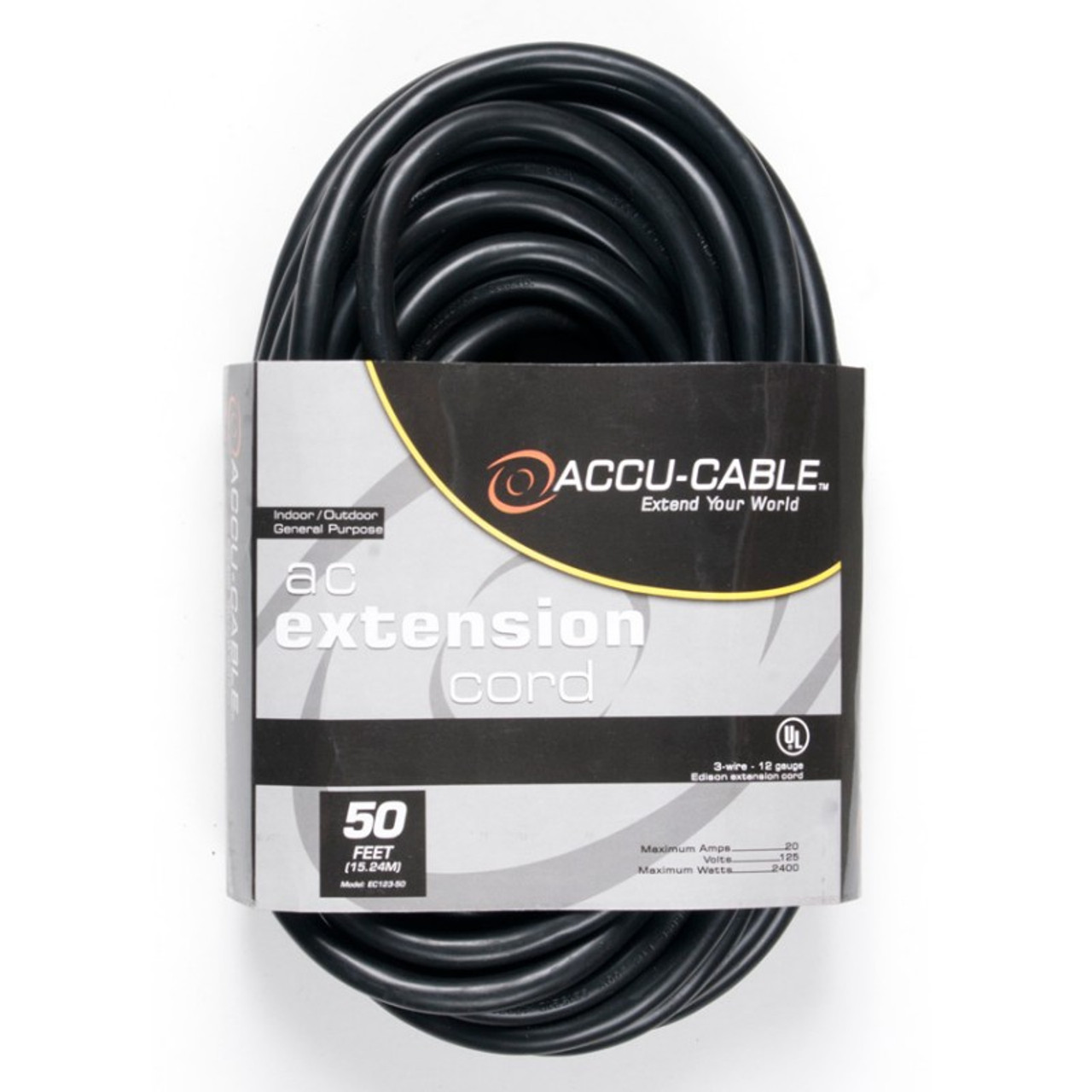 Accu Cable 50'-12 Gauge Edison Extension