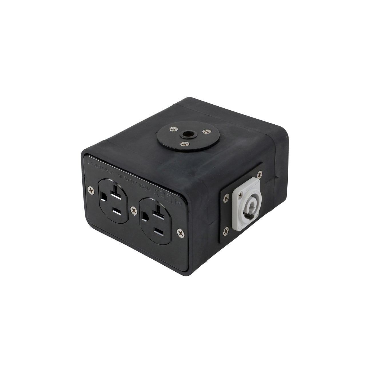 Lex 20 Amp Quad Box powerCON® to Duplex Receptacles w/Threaded Insert