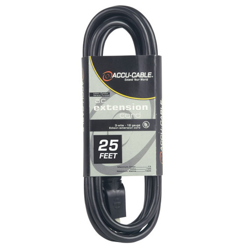 Accu Cable 25'-12 Gauge Edison Extension