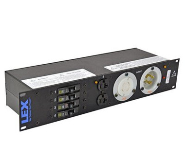 Lex 2RU Rack Mount Power Distribution, L14-30 In/Thru to (4) L5-30 and  Duplexes