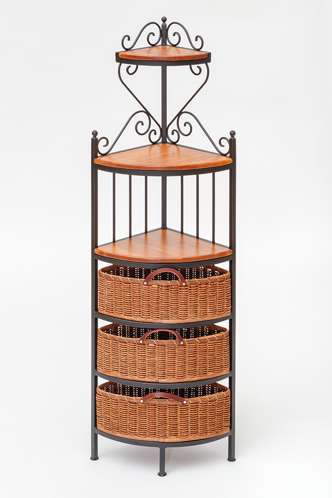 Small Basket Disc Rack Small Corner Rack w/ 3 Baskets - SFM SHOP