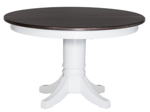 EXTENSION TABLE-WORMY MAPLE-48" ROUND SHAKER PEDESTAL EXTENSION TABLE W/2 LEAVES EXTENSION TABLE-WORMY MAPLE-48" ROUND SHAKER PEDESTAL EXTENSION TABLE W/2 LEAVES
