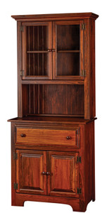 2 DOOR HUTCH W/WOOD-GLASS TOP 2 DOOR HUTCH W/WOOD-GLASS TOP