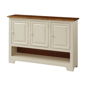 3 DOOR HALL CABINET W/WOOD - OPEN 3 DOOR HALL CABINET W/WOOD - OPEN