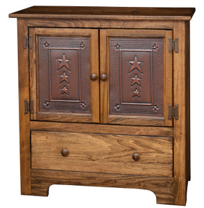 2 DOOR HALL CABINET W/TIN - DRAWERS 2 DOOR HALL CABINET W/TIN - DRAWERS