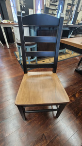COUNTRY LADDERBACK SIDE CHAIR-SPECIAL WALNUT/BLACK COUNTRY LADDERBACK SIDE CHAIR-SPECIAL WALNUT/BLACK