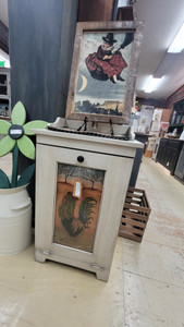 TRASH BIN-ANTIQUE-WHITE/ANTIQUE WHITE-ROOSTER TRASH BIN-ANTIQUE-WHITE/ANTIQUE WHITE-ROOSTER