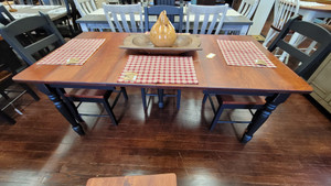 EXTENSION TABLE 36" X 48" TABLE W/2 LEAVES-2 TONE/MICHAELS CHERRY/BLACK EXTENSION TABLE 36" X 48" TABLE W/2 LEAVES-2 TONE/MICHAELS CHERRY/BLACK