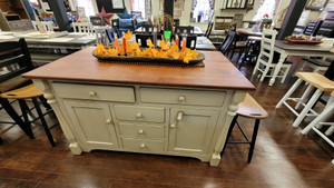 5 DRAWER KITCHEN ISLAND W/34" TOP - ALL MAPLE, W/1" MAPLE TOP-CHERRY/ANT WHT 5 DRAWER KITCHEN ISLAND W/34" TOP - ALL MAPLE, W/1" MAPLE TOP-CHERRY/ANT WHT