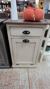 TRASH CABINET W/DRAWER-SPECIAL WALNUT/ANTIQUE SLATE TRASH CABINET W/DRAWER-SPECIAL WALNUT/ANTIQUE SLATE