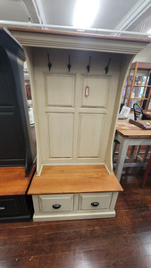 HALL BENCH (W/MAPLE TOPS)-CHERRY/ANTIQUE WHITE HALL BENCH (W/MAPLE TOPS)-CHERRY/ANTIQUE WHITE