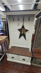 HALL BENCH (W/MAPLE TOPS)-KONA/DOVE WHITE