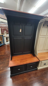 HALL BENCH (W/MAPLE TOPS)-MICHAEL CHERRY/BLACK HALL BENCH (W/MAPLE TOPS)-MICHAEL CHERRY/BLACK