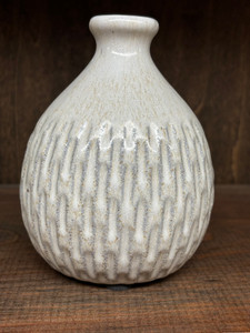 WHITE DIMPLE VASE 5.1" WHITE DIMPLE VASE 5.1"