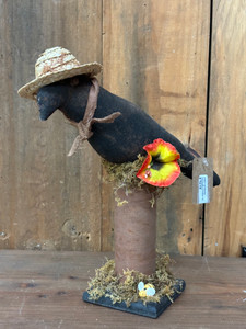 SPRING #5-PRIMITIVE LG. CROW W/HAT SPRING #5-PRIMITIVE LG. CROW W/HAT
