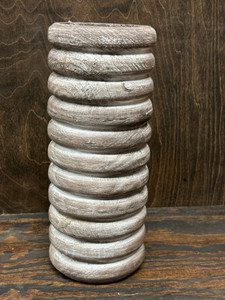 TALL WOOD ROUND VASE 4"x11" BLK TALL WOOD ROUND VASE 4"x11" BLK
