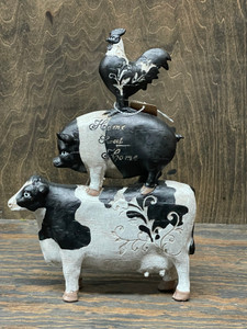 14" STACKED ANIMAL_COW, PIG, & ROOSTER 14" STACKED ANIMAL_COW, PIG, & ROOSTER
